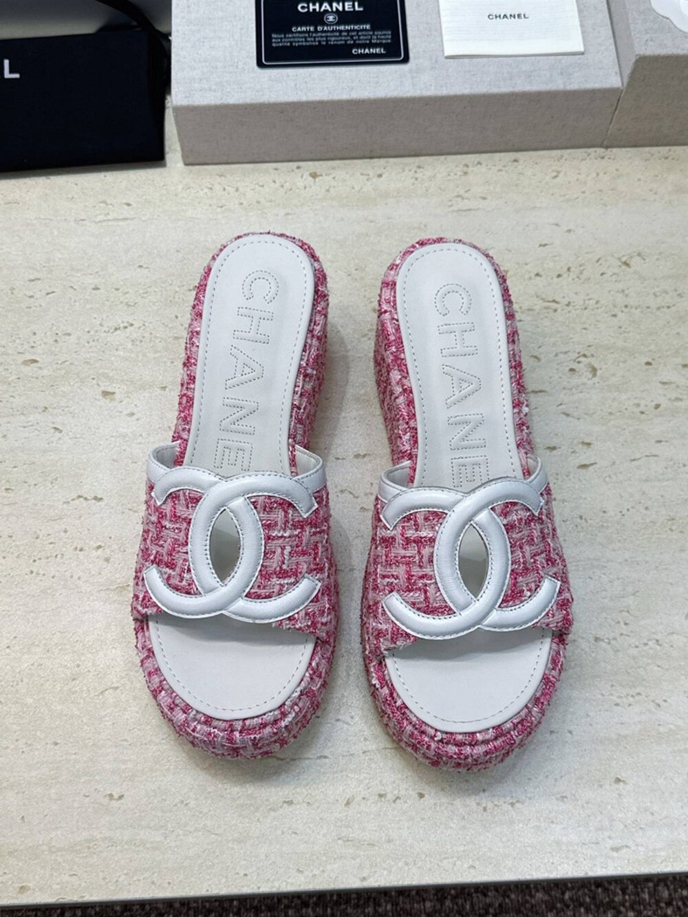 Chanel Wedge Mules